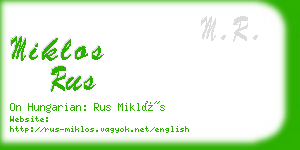 miklos rus business card